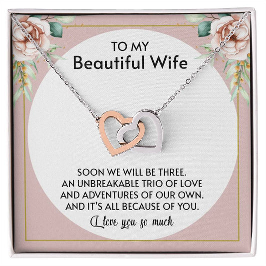 To My Beautiful Wife | Interlocking Hearts necklace